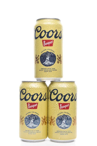 Irvine California August 2019 Cans Coors Banquet Beer Stacked — Stok fotoğraf