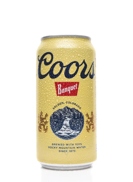 Irvine California August 2019 Ounce Can Coors Banquet Beer Condensation — Stok fotoğraf