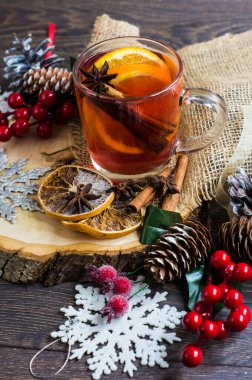 Kış şarabı, yakın çekim manzarası.