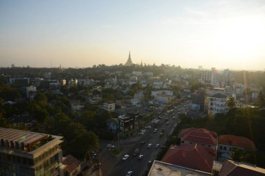 shwedagon golden pagoda, twilight, yangon, myanmar