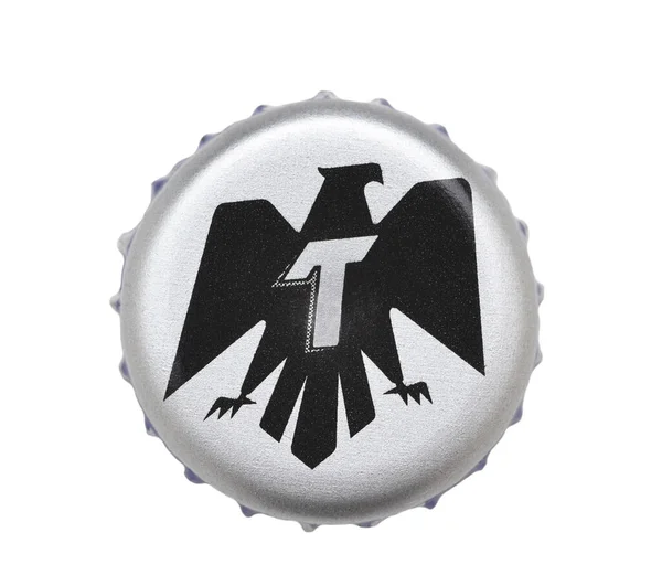 Irvine California June 2020 Closeup Tecate Beer Bottle Cap White — Φωτογραφία Αρχείου