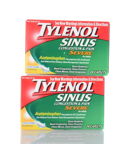 Tylenol Sinus Widok Bliska — Zdjęcie stockowe