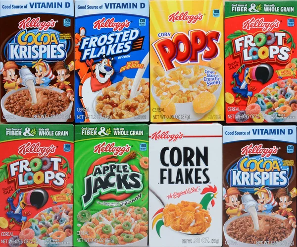 Kellogg Cereals Vista Cerca — Foto de Stock