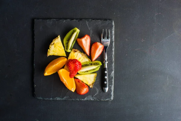 Close Zicht Smakelijk Biologisch Fruit Dessert — Stockfoto