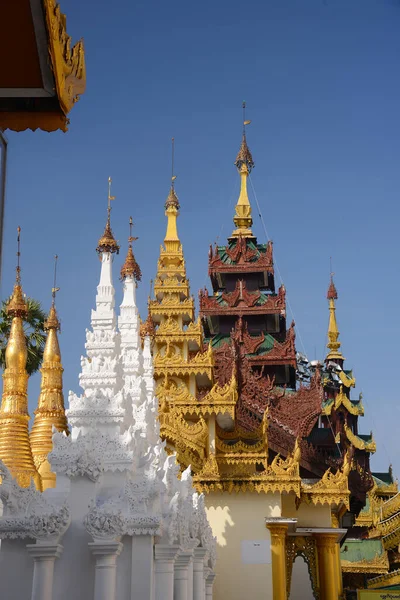 Shwedagon Золота Пагода Сутінки Місті Yangon Янма — стокове фото