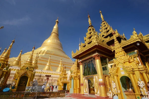 Shwedagon Pagode Dourado Crepúsculo Rangum Mianmar — Fotografia de Stock