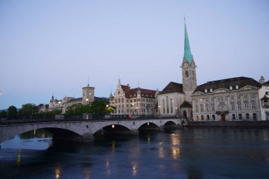 Zürih sabah görünümü arka planı 