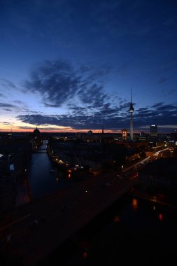 berlin cityscape at sunrise clipart