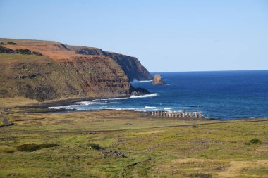 Paskalya Adası 'nda Ahu Tongariki Moai