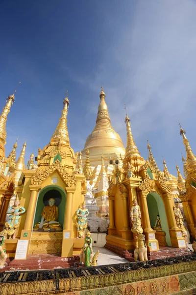 Pagode Dorée Shwedagon Crépuscule Yangon Myanmar — Photo