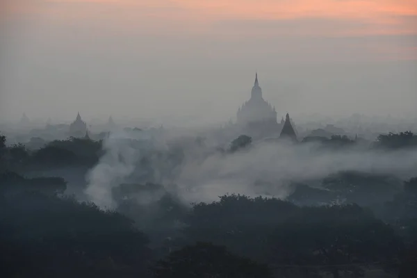 Bagan Landschaft Frühen Morgen — Stockfoto