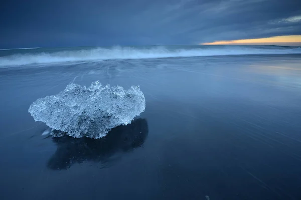 Jokulsarlon海滩景观 — 图库照片