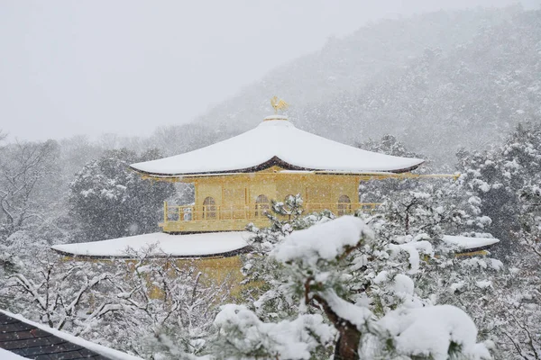 stock image Kinkakuji in snow, Temple of the Golden Pavilion