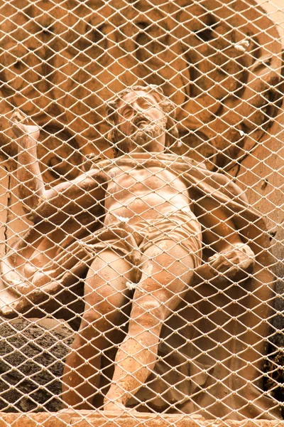 Figura Jezusa Chrystusa Fasadzie Kościoła Santa Maria Elche — Zdjęcie stockowe