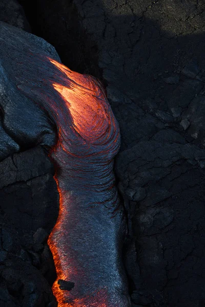 Écoulement Surface Lave Volcanique — Photo