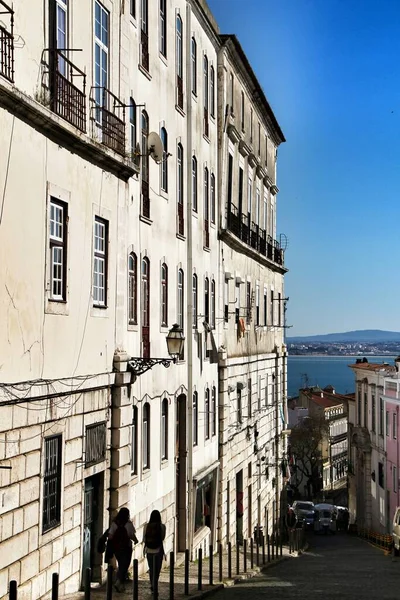 Staré Barevné Majestátní Domy Ulicích Lisabonu — Stock fotografie