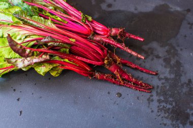 Taze organik pancarların yakın plan görüntüsü    