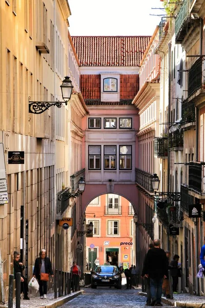 Arco Rua Rosa Лиссабоне Солнечный День — стоковое фото