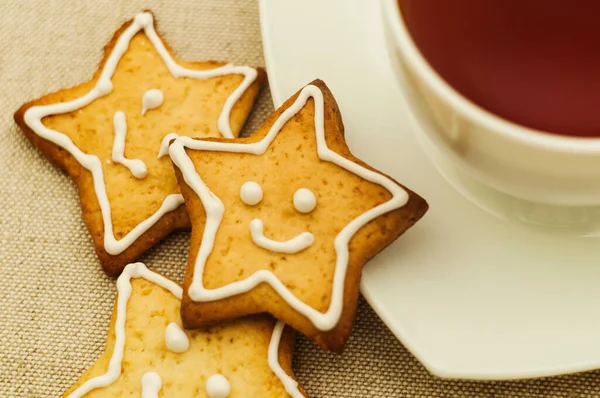 Homemade Gingerbread Cookies Close View — Stock Photo, Image