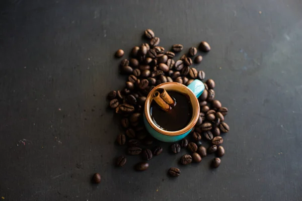 Coffee Break Concept Drink Roasted Brown Beans — Stock Photo, Image