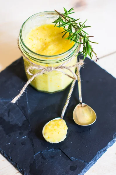 Fresh Lemon Jam Background Close — Stock Photo, Image