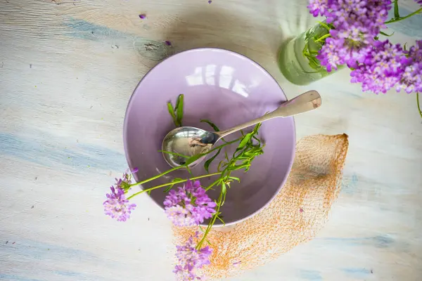 Summer Table Setting View — Stock Photo, Image