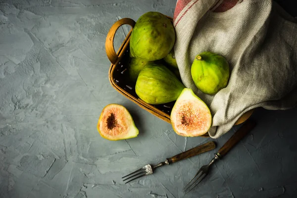 Close Shot Fresh Organic Figs Tabletop Background — Stock Photo, Image