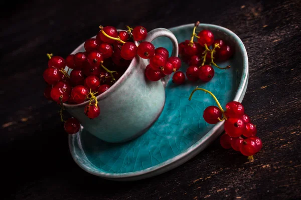 Close Shot Fresh Organic Red Currant Berries Tabletop Background — Stock fotografie