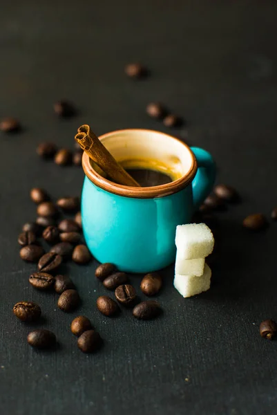 Coffee Break Concept Drink Roasted Brown Beans — Stock Photo, Image