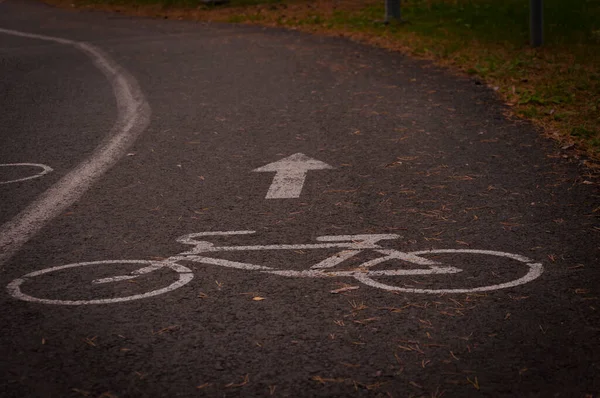 Fahrradschild Bedeutet Dass Sich Nur Fahrräder Auf Einer Straße Einem — Stockfoto