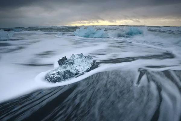 Paesaggio Spiaggia Iceberg — Foto Stock