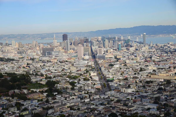 Luchtfoto Van San Francisco Skyline Met Wolkenkrabbers Stadsgebouwen — Stockfoto