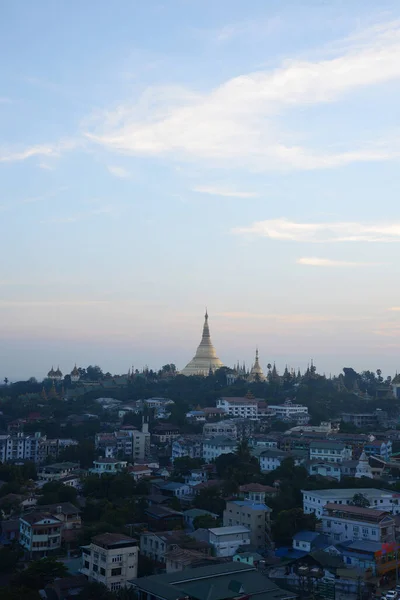 Shwedagon Golden Pagoda Twilight Rangún Myanmar —  Fotos de Stock