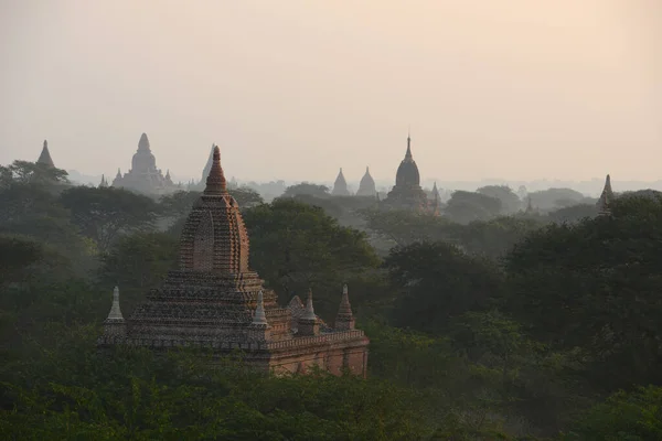 Paisagem Bagan Durante Manhã — Fotografia de Stock