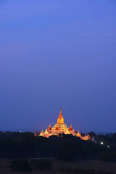 Bagan Notte Myanmar — Foto Stock