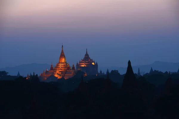 Bagan Nachts Myanmar — Stockfoto