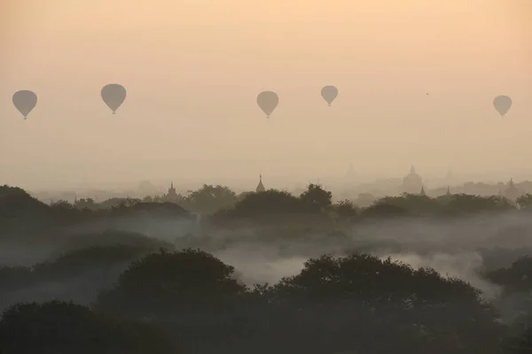 Luftballons Bagan Myanmar — Stockfoto