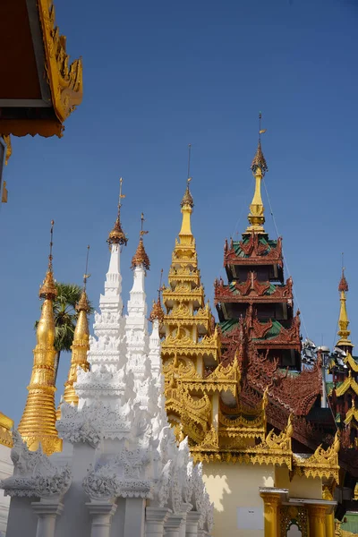 Золотая Пагода Шведагона Сумерках Янгон Мьянма — стоковое фото