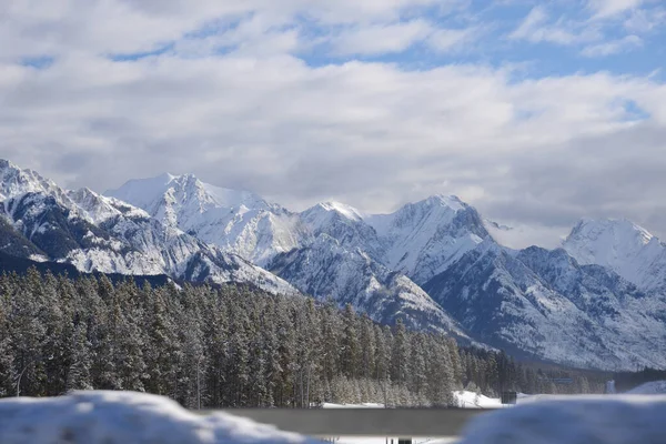 Winter Canadian Rockies Nature Scenic View — Zdjęcie stockowe