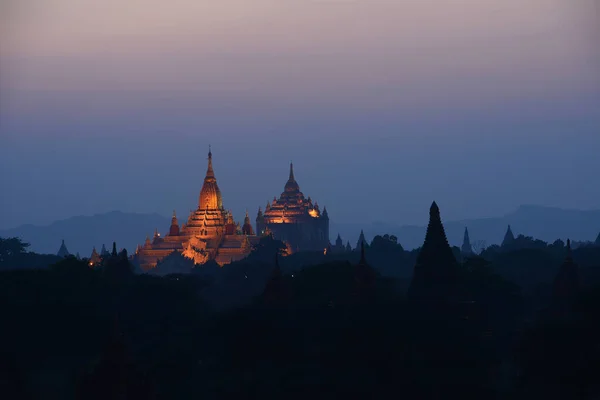 Bagan Nachts Myanmar — Stockfoto
