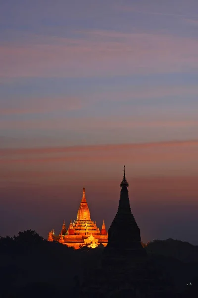 Bagan Noite Myanmar — Fotografia de Stock