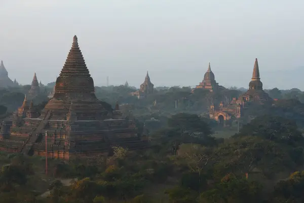 Bagan Krajobraz Godzinach Porannych — Zdjęcie stockowe