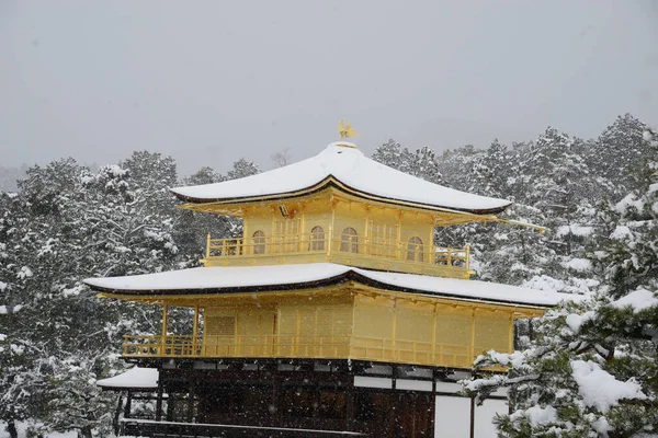 雪の中の金閣寺 黄金亭 — ストック写真