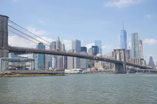 Бруклинский Мост Дневной Вид — стоковое фото