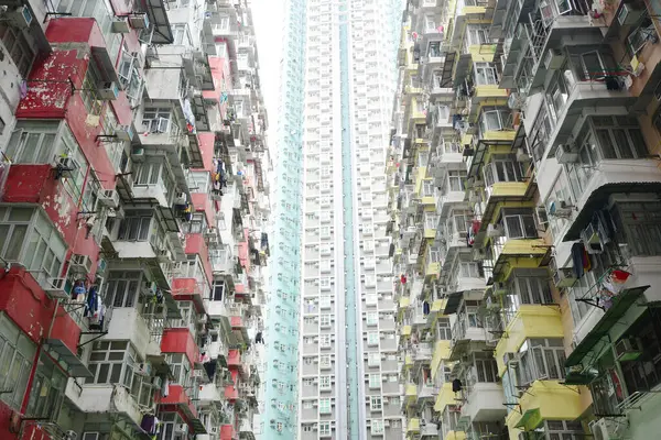 Hong Kong Apartamentos Paisagem Urbana — Fotografia de Stock