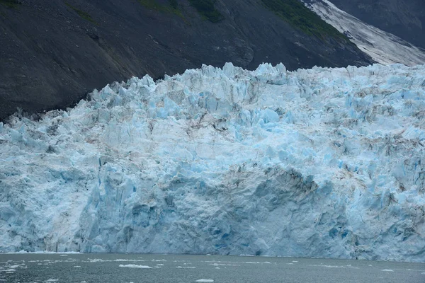 tidewater glacier. white melting snow, frozen landscape