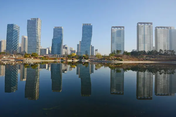 Songdo Park Skyscrapers South Korea — Stock Photo, Image