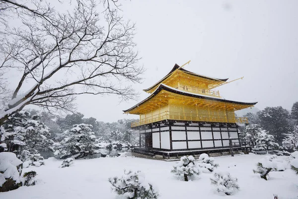 Stock image Kinkakuji in snow, Temple of the Golden Pavilion