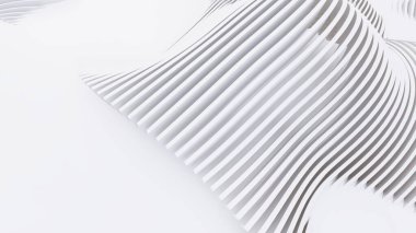 Abstract Curved Shapes. White Circular Background.