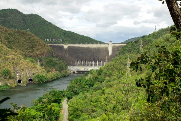 Image Front View Bhumibol Dam Tak Hydro Power Electric Dam — Stock fotografie